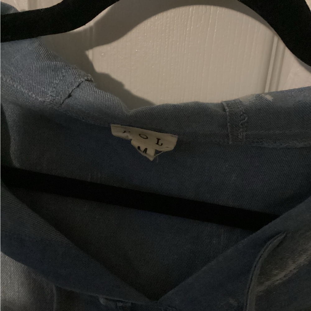 POL chambray Lace-Up Hoodie size M - Picture 2 of 3